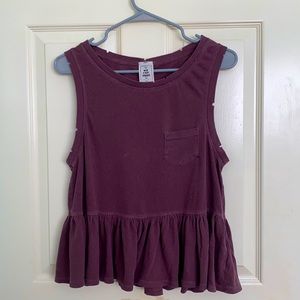 Free People distressed peplum top